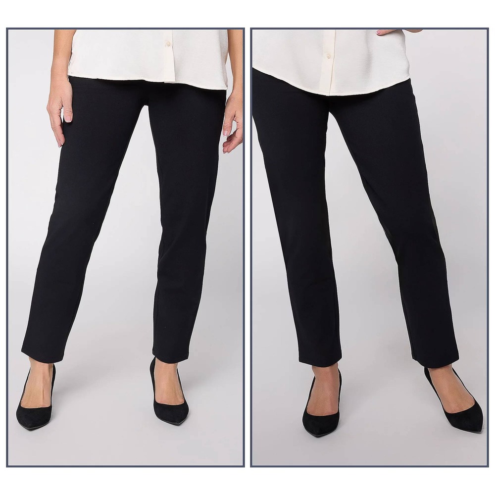 Women with Control Tall Set of 2 86/14 Slim Leg Ankle Icon Pant Black Small Tall